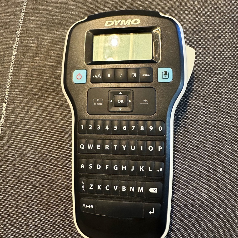 Dymo Black Label Maker with Blue Accents